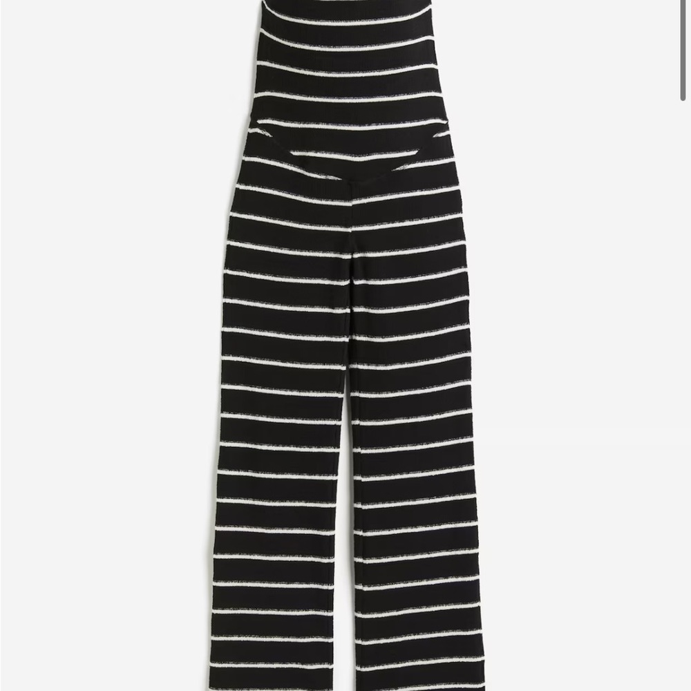 Maternity Ribbed Jersey Striped Pants